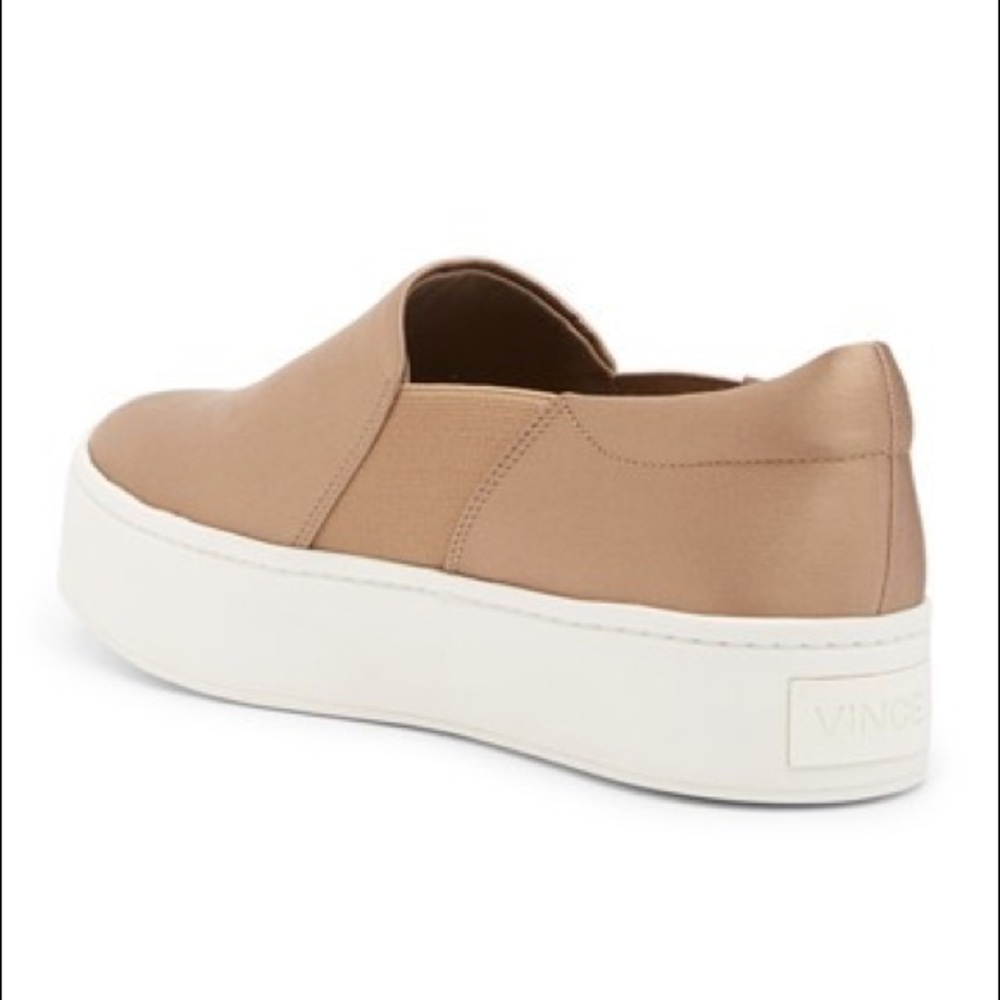 NEW Vince Warren Fawn Satin Sneakers - Picture 3 of 5